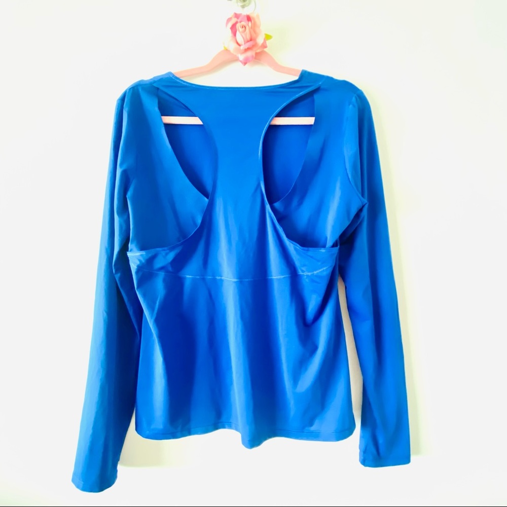Athleta Blue Long Sleeves Sports Shirt SZ L